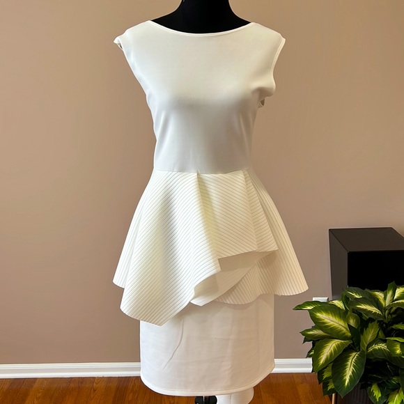 Dresses & Skirts - Winter White Peplum Dress